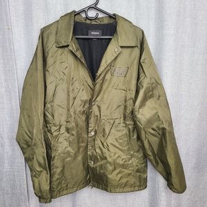 Mens Brixton Wind Breaker Track Jacket Green Black Classic Logo Size XL